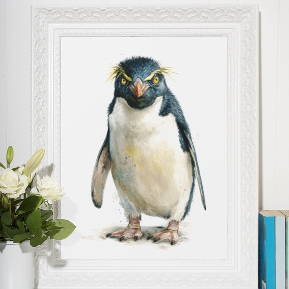 Watercolor Erect-Crested Penguin Wall Art Print Unframed - Antarctic Charm - Picture 7 of 7